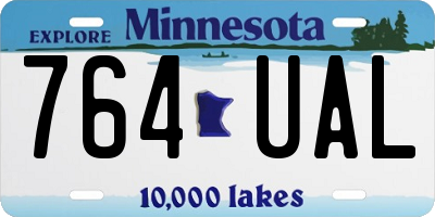 MN license plate 764UAL