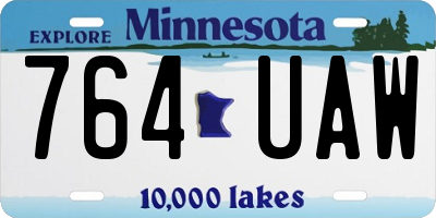 MN license plate 764UAW