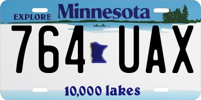 MN license plate 764UAX