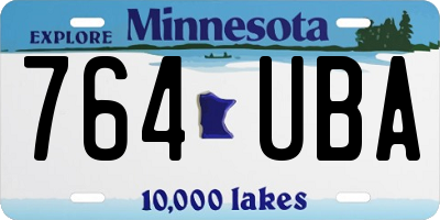 MN license plate 764UBA