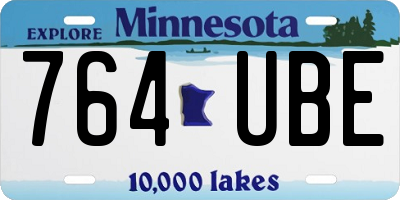 MN license plate 764UBE