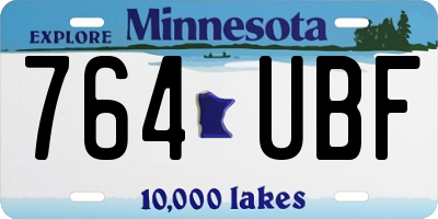 MN license plate 764UBF