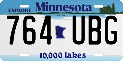 MN license plate 764UBG