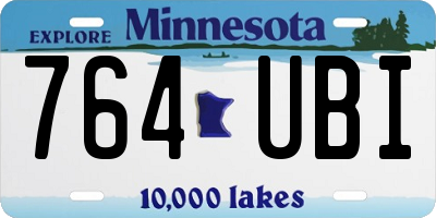 MN license plate 764UBI