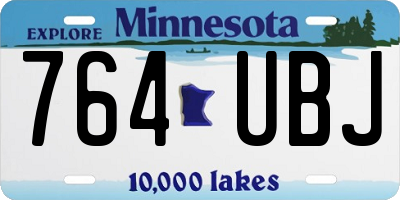 MN license plate 764UBJ