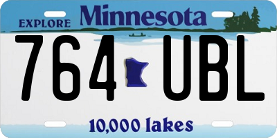 MN license plate 764UBL
