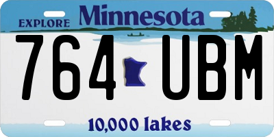 MN license plate 764UBM