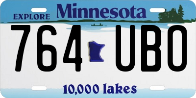 MN license plate 764UBO