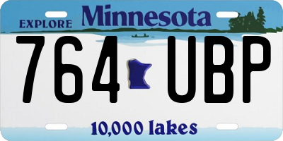 MN license plate 764UBP