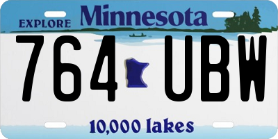 MN license plate 764UBW