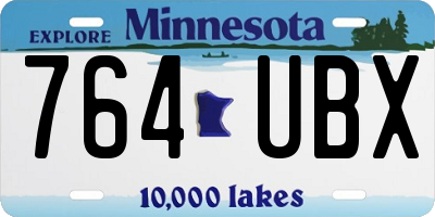 MN license plate 764UBX