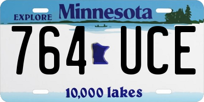 MN license plate 764UCE