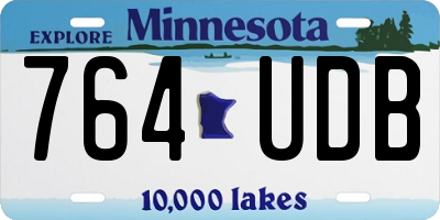 MN license plate 764UDB