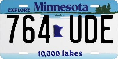 MN license plate 764UDE
