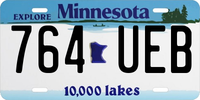 MN license plate 764UEB