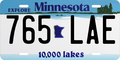 MN license plate 765LAE