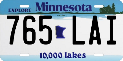 MN license plate 765LAI