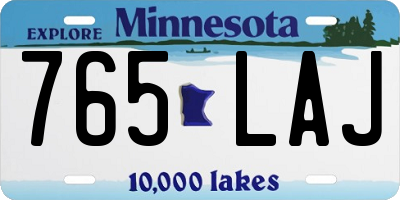 MN license plate 765LAJ