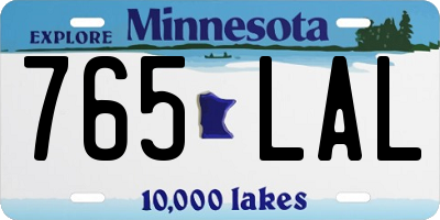 MN license plate 765LAL