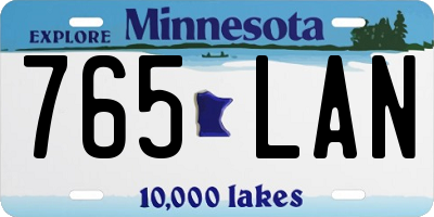 MN license plate 765LAN