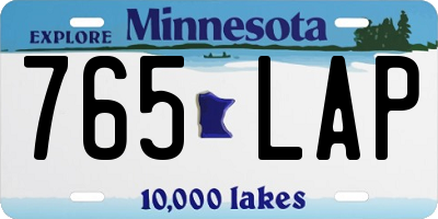 MN license plate 765LAP