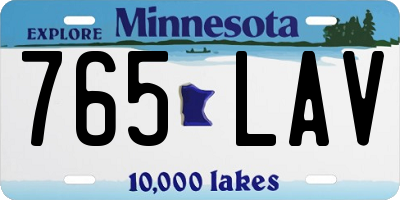 MN license plate 765LAV