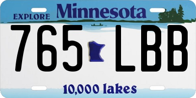 MN license plate 765LBB