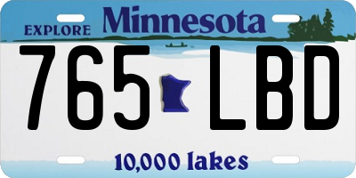 MN license plate 765LBD