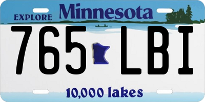 MN license plate 765LBI