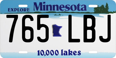 MN license plate 765LBJ