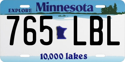 MN license plate 765LBL