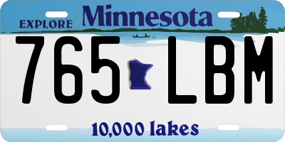 MN license plate 765LBM