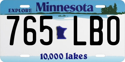 MN license plate 765LBO