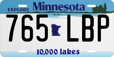 MN license plate 765LBP