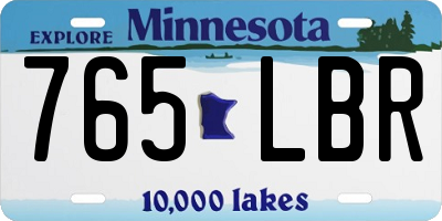 MN license plate 765LBR