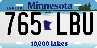 MN license plate 765LBU