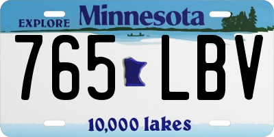 MN license plate 765LBV