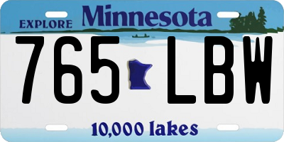 MN license plate 765LBW