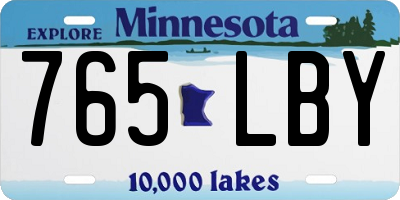 MN license plate 765LBY