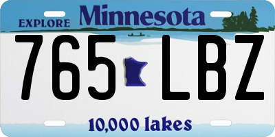 MN license plate 765LBZ