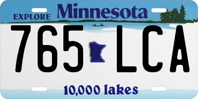 MN license plate 765LCA