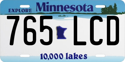 MN license plate 765LCD