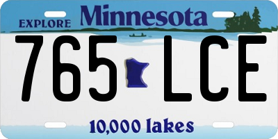 MN license plate 765LCE