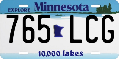 MN license plate 765LCG
