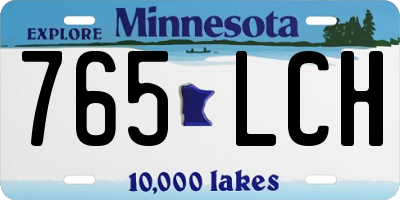 MN license plate 765LCH