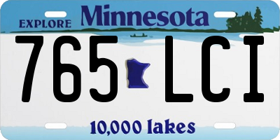 MN license plate 765LCI