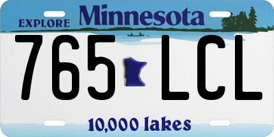 MN license plate 765LCL