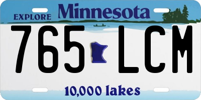MN license plate 765LCM