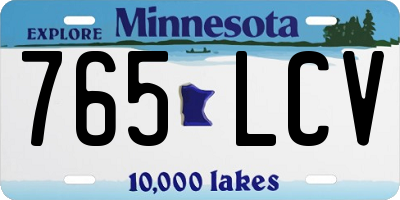 MN license plate 765LCV