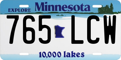 MN license plate 765LCW